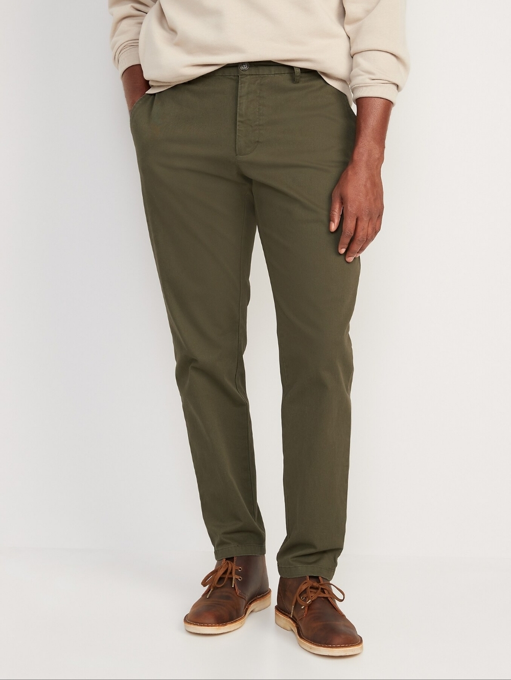 Old Navy Olive Green Loose Taper Built-In Flex Chino Ankle Pants Size 33x32